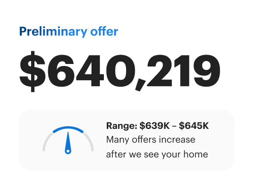 The Opendoor app showing a preliminary offer of $640,219.